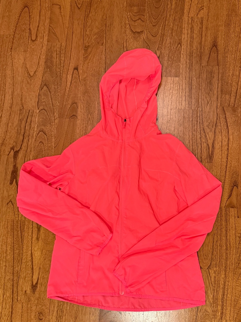 Brooks Neon Coral Packable Hooded light Running Jacket women’s Small